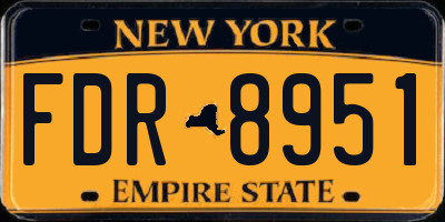NY license plate FDR8951