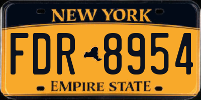 NY license plate FDR8954