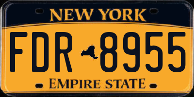 NY license plate FDR8955