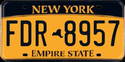 NY license plate FDR8957