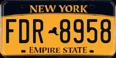 NY license plate FDR8958