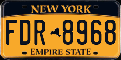 NY license plate FDR8968