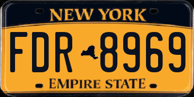 NY license plate FDR8969