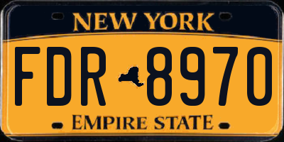 NY license plate FDR8970