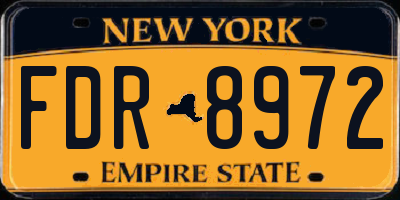 NY license plate FDR8972