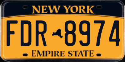 NY license plate FDR8974