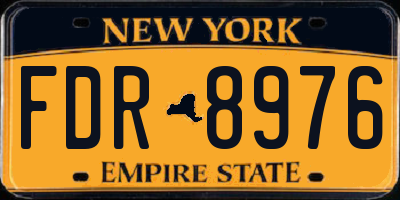 NY license plate FDR8976