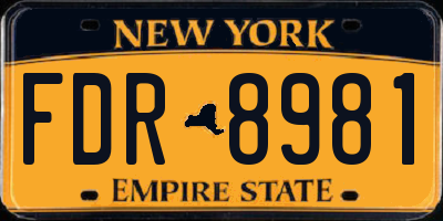NY license plate FDR8981