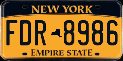 NY license plate FDR8986