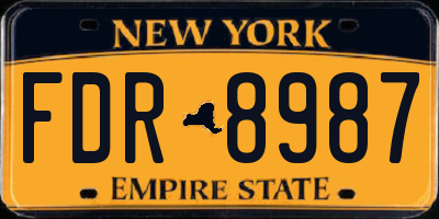 NY license plate FDR8987