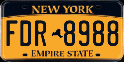 NY license plate FDR8988