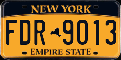 NY license plate FDR9013