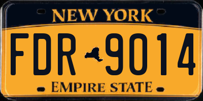 NY license plate FDR9014