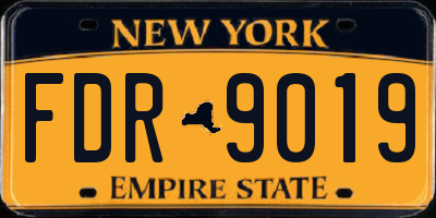 NY license plate FDR9019