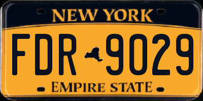 NY license plate FDR9029