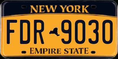 NY license plate FDR9030