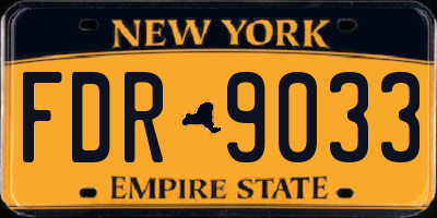 NY license plate FDR9033