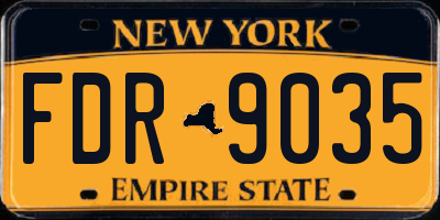 NY license plate FDR9035