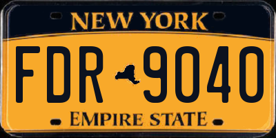 NY license plate FDR9040