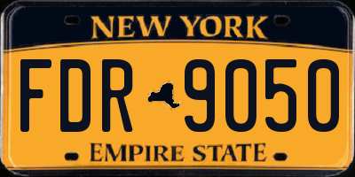 NY license plate FDR9050