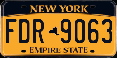 NY license plate FDR9063