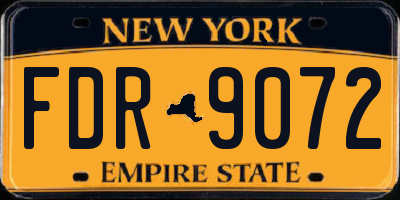 NY license plate FDR9072