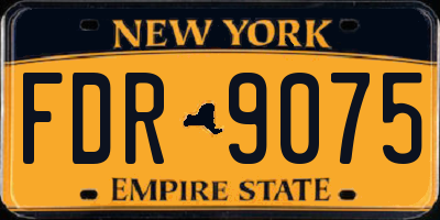 NY license plate FDR9075