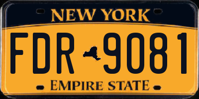 NY license plate FDR9081