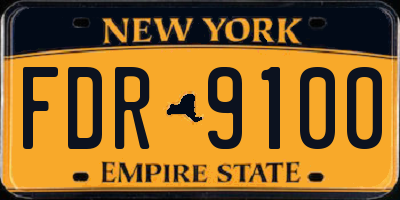 NY license plate FDR9100