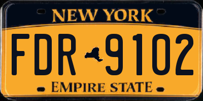 NY license plate FDR9102