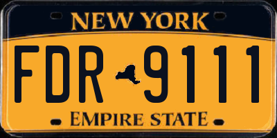 NY license plate FDR9111