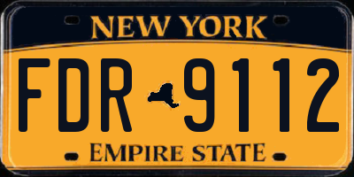 NY license plate FDR9112