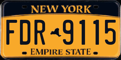 NY license plate FDR9115
