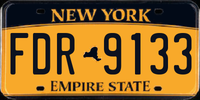 NY license plate FDR9133