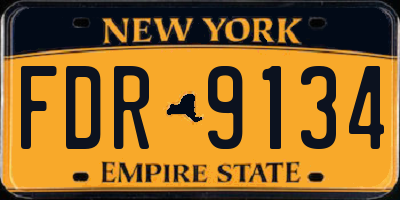 NY license plate FDR9134