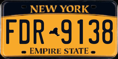 NY license plate FDR9138
