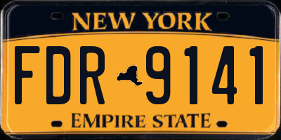 NY license plate FDR9141