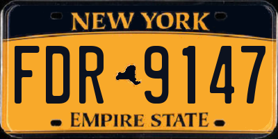 NY license plate FDR9147