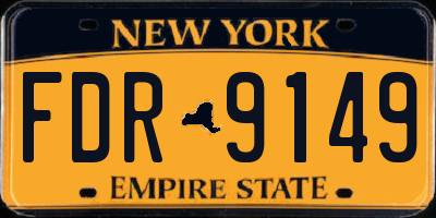 NY license plate FDR9149