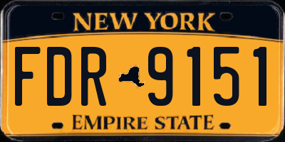 NY license plate FDR9151