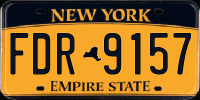 NY license plate FDR9157