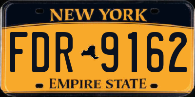 NY license plate FDR9162