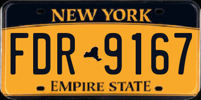 NY license plate FDR9167