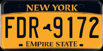 NY license plate FDR9172