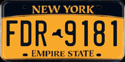 NY license plate FDR9181