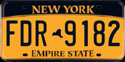 NY license plate FDR9182