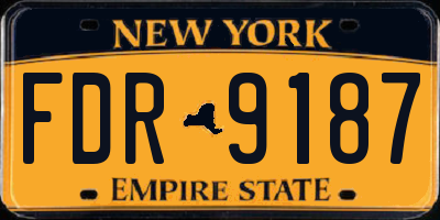 NY license plate FDR9187