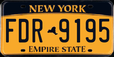 NY license plate FDR9195