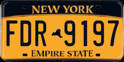 NY license plate FDR9197