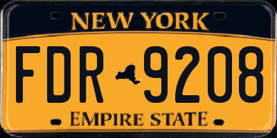 NY license plate FDR9208